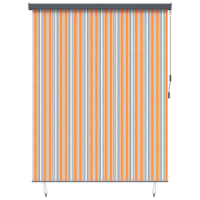 vidaXL Estore de rolo para exterior 60x250 cm azul e branco